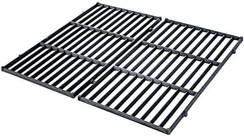 CLP Set De 2 Rejillas para Asador De Hierro Fundido I Parillas Universales para Cocinas De Gas, Eléctricos o De Carbón, Color:Negro, Tamaño: