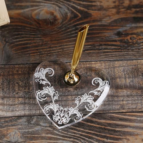Bolígrafo de boda con base de corazón acrílico: el accesorio ideal para ceremonias 3
