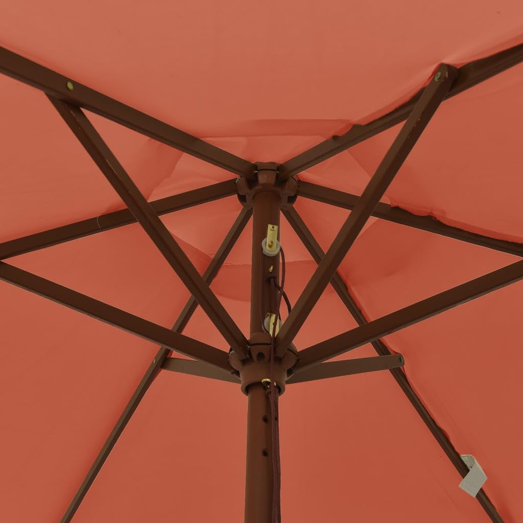 SYDE Ombrellone da patio blu celeste, 196 x 231 cm, con palo in legno