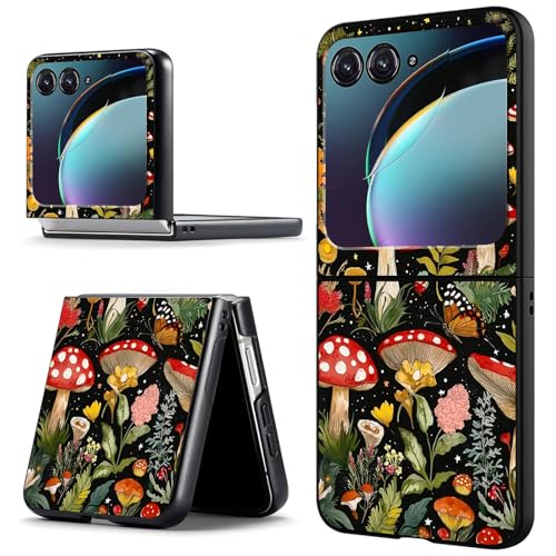 ACWDMKH for Motorola Razr 2025 Case,for Moto Razr 60 Phone Case Cute Slim Hard PC Ultra-Thin Anti-Scratches Shockproof Protective Phone Cover,Red Mushroom Forest