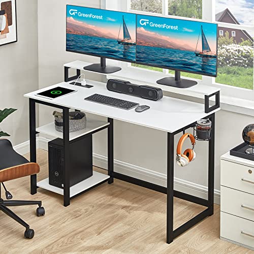 Greenforest Computer Desk With Usb Charging Port And Power Outlet And Small Folding Desk #TOP29