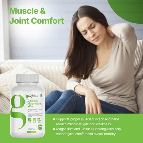 Image of GLIMLACH Calcium Magnesium & Zinc Tablets with Vitamin D3 & Vitamin C Complex Tablet with Amla and Zinc for Men & Women - Supports Energy, Immunity, Antioxidant, Bone Health