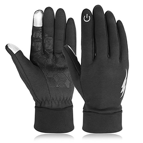 HiCool Winter Gloves, Touch Screen Gloves Driving Gloves Running Cycling Gloves Outdoor Indoor Thermal Warm Gloves for Men and Women (L, Black)