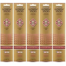 Gonesh - Extra Rich Scented Incense Sticks - Non-Toxic 10 Slow Burn Aromatic Sticks - Black Cherry - 100 Total - 5 Packs of 20