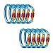 25KN Rock Climbing Carabiner , D-shaped Hot-forged Magnalium Locking Climbing Hook Holds 5511lbs with Screwgate Clip Climber Hiking Karabiner Outdoor Sport Tools CE Certified (Blue, 10 pack)