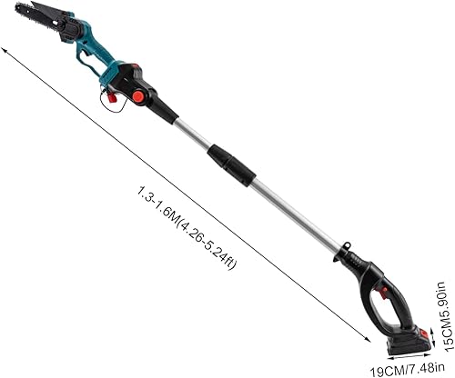 Miniatura 2 de Mini motosierra inalámbrica 2 en 1, motosierra inalámbrica con 2 baterías, motosierra eléctrica pequeña con barra de extensión, motosierra