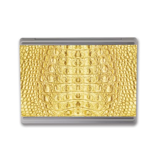 Image of MightySkins Carbon Fiber Skin Compatible with Microsoft Surface Laptop Go 3 (2023) Full Wrap Kit - Golden Croc | Protective, Durable Textured Carbon Fiber Finish | Made in The USA