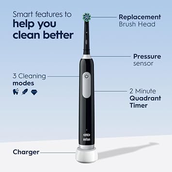 Oral-B Pro 1000 Rechargeable Electric Toothbrush, Black
