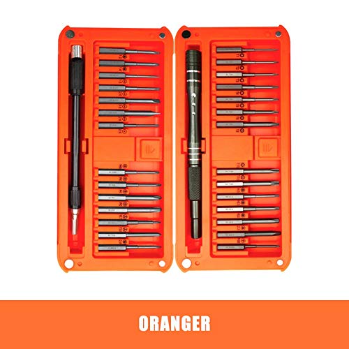 Präzisions-Schraubendreher-Set, 30 in 1 Magneten S2 Stahl-Schraubenzieher-Bit-Satz for Laptop Haushalts Elektronik-Reparatur-Tool-Kit (Color : Orange)