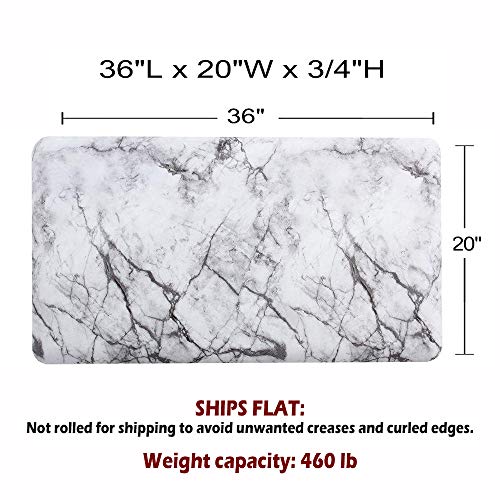 Marble Gray Anti Fatigue Kitchen Mat Nonslip Foam Kitchen Floor Mat Waterproof Cushioned Rugs Comfort Standing Mat for Kitchen Office Computer Desk 20" x 36" 3/4"