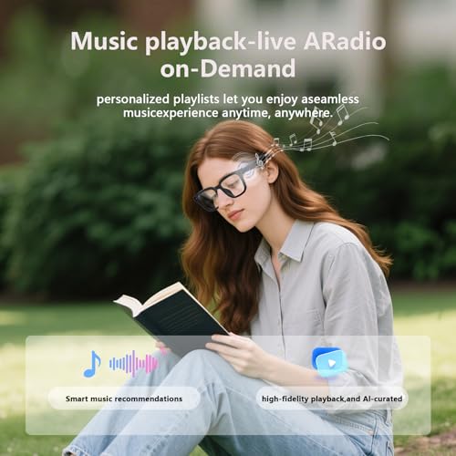 Oucscru AI Smart Glasses with ChatGPT, 8MP Camera Glasses with Camera and Audio, AI Translation Sunglasses with 164 Languages, Bluetooth Sunglasses with Voice/Calling, 8-Hour Music, Photochromic Lens