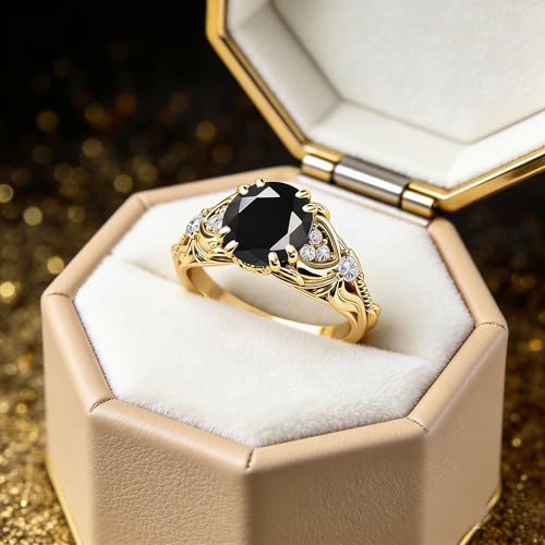 Image of Gemstone Vintage Rings for Women s925 Sterling Silver Round Cut 1.0 Carat Gemstone with Moissanite Promise Engagement Anniversary Ring for Her