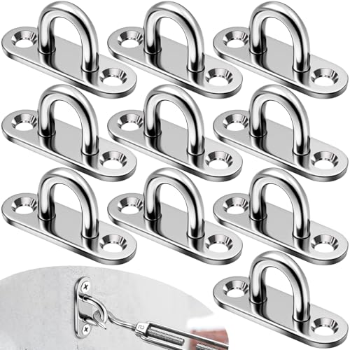 TXXATX Augplatte Edelstahl M5 Augplatte mit Öse 10 Stück Wandöse Deckenöse Ösenplatte für Decksplatt Befestigungsösen Deckenhaken Hängessel Sonnensegel Befestigung