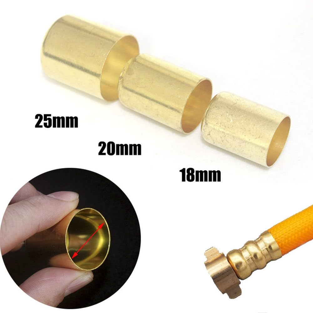 5/10/20 piezas de manguito de compresión de latón para tubo de cobre hueco, accesorios de crimpado para mangueras de alta presión, conectores de escape de tuberías de 18/20/25 mm, 25 mm, 20 piezas