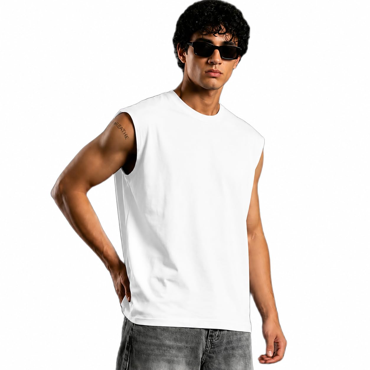 Men's Sleeveless Tank Top Premium Cotton Blend Muscle Fit Gym Vest | Breathable Lightweight Workout Shirt | Casual Summer Athletic Fitness Wear for Gym, Running & Daily Use-picture-20