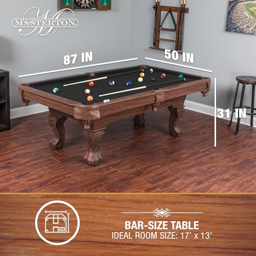 Image of EastPoint Sports Masterton 2.0 Billiard Bar-Size Pool Table 87 Inch - Perfect for Family Game Room