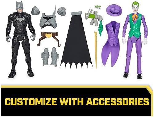 DC Comics, Batman Adventures, Batman vs The Joker Action Figures Set, 2 Figures, 12 Armor Accessories, 12-inch Super Hero Kids Toy for Boys & Girls 3 51awn +l3fL. AC
