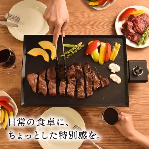 THANKO 薄型ホットプレート Everill HPLT24HBK の商品画像 1