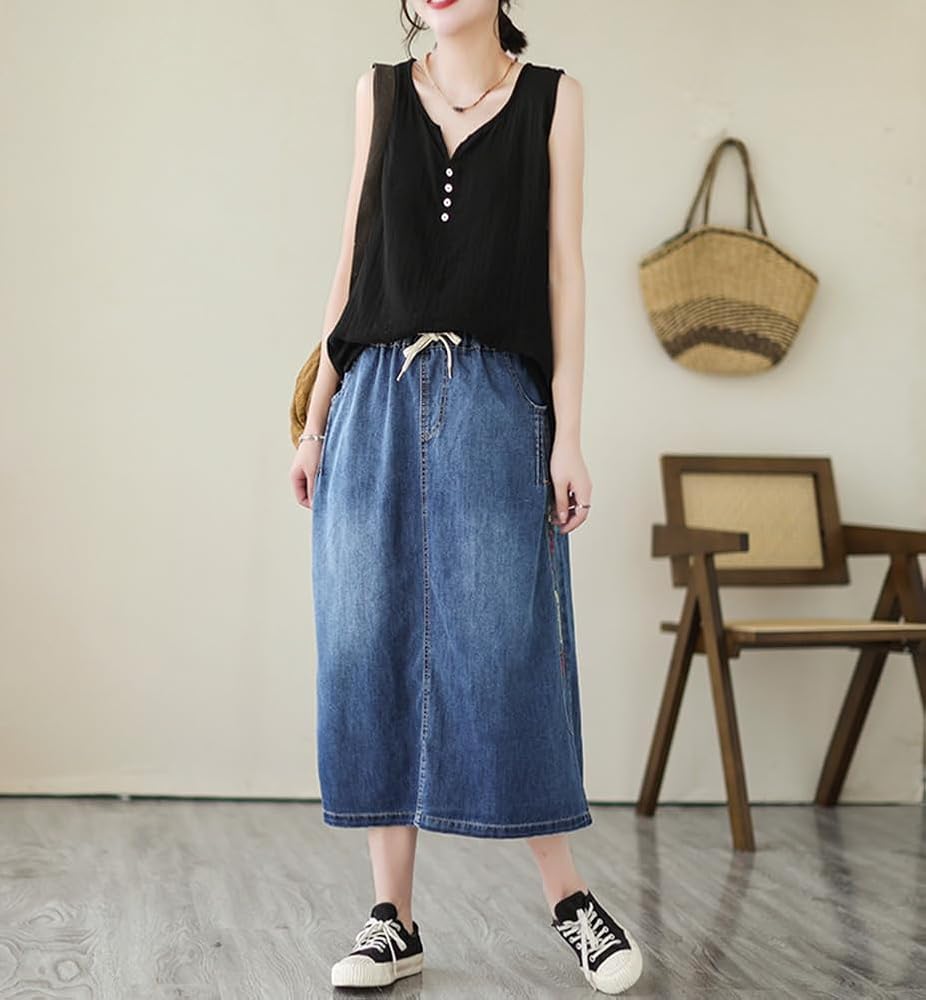 Amazon.co.jp: [奋帆] デニムスカートコクーンスカート ウエスト