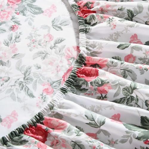 Image of Laura Ashley - Full Sheet Set, Buttery-Soft Bed Sheets with a Naturally Silky Smooth Cotton Sateen Lightweight Feel - Matching Pillowcases & Fitted Sheet (Bettinas Blooms Red)