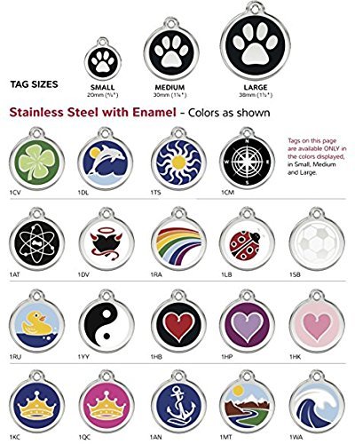 K9 Palace Red Dingo Stainless Steel with Enamel Pet I.D. Tag (Small)