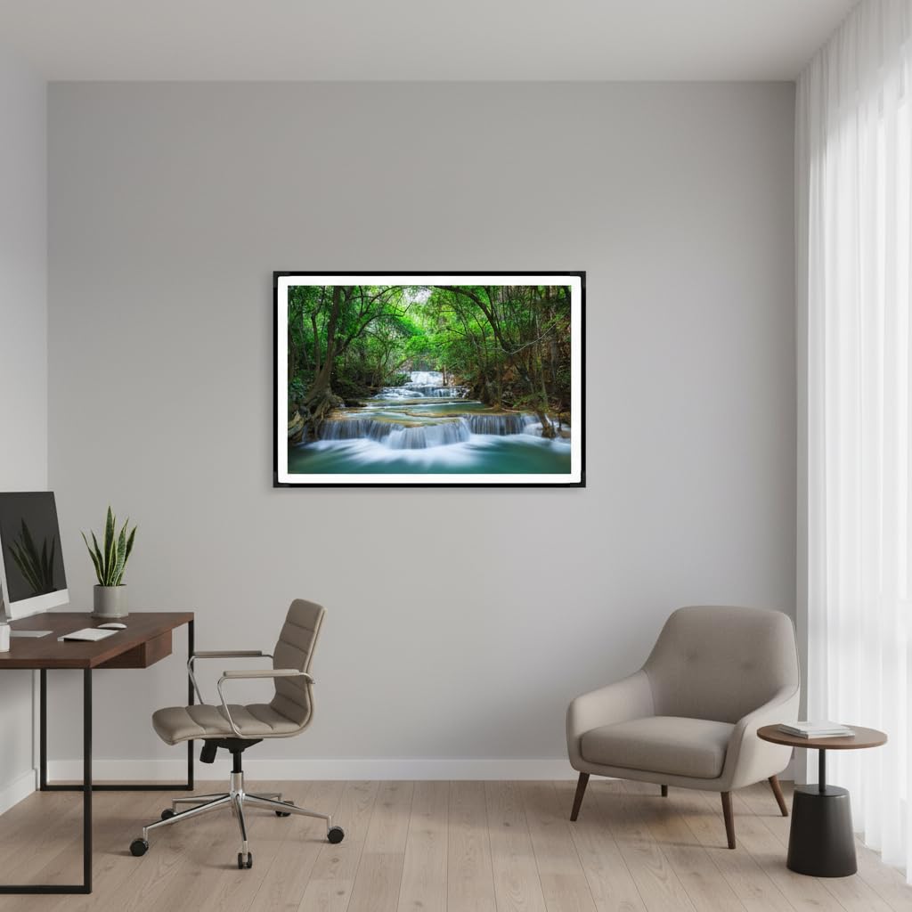 TREEMAISON Vastu Waterfall Scenery With Frame |Size-12Inch × 18Inch | Living Room, Bedroom | Home Decoration | Best Gifting Option |Vastu Remedy & Dosh Correction |Pack of 1 3