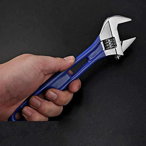Vogueing Tool Adjustable Spanner 12" 300MM Lightweight Wrench Compact Soft Grip Wide Jaw Hand Tool Blue Long (Jaw Width Capacity:44MM)