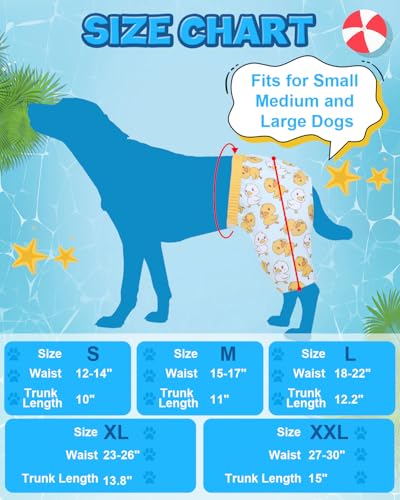 Image of CuteBone Dog Swim Trunks Swimsuit Durable & Comfortable - Quick-Dry, Adjustable Waistband Shorts, UV Protection Bikini- Perfect for Beach, Pool & Outdoor Fun, Dinos DST09S