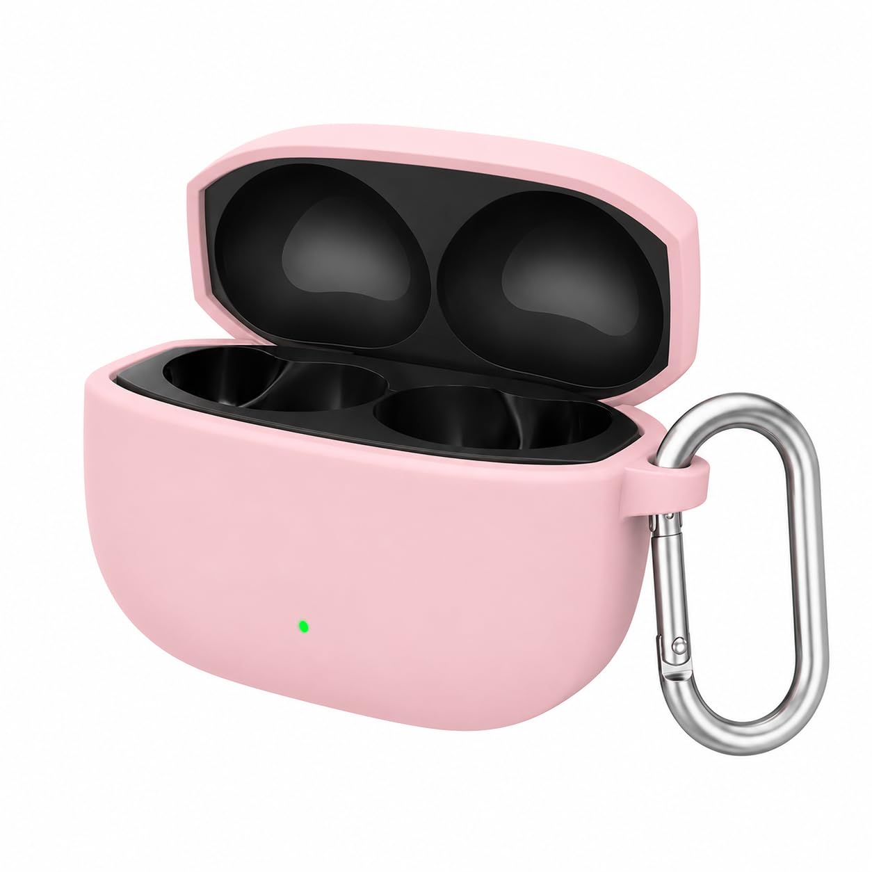 Silicone Case for OnePlus Nord Buds 4 Pro TWS Earbuds, Shockproof Cover with Heavy Duty Carabiner, LED Visible (Pink)-image-13