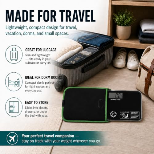 NewlineNY Schwarz Mini Personenwaage + Reise Schlupf – Ansicht 4