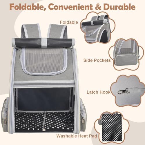 ChezAbbey Mochila Aquecida para Gatos-Transportadora para Cães com Almofada de Aquecimento, Bolsa Do