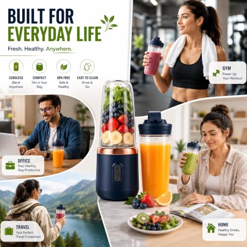 K K KAATH KOH LIFESTYLE Rechargeable Mini Blender Bottle, 1 Pieces - Image 4