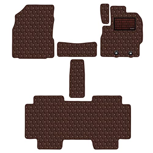 【次世代レザーマット】Aviles 新型 シエンタ 10系 フロアマット (01:5人乗り, 02:ライチ柄 × 焦げ茶)