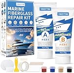 VIKEYTIM Marine Fiberglass Repair Kit (Color Match), 100g Gel Coat Repair Kit for Boats, Fiberglass Repair Fix Holes, Chips, Deep Cracks, Ceramic, Porcelain Fiberglass Filler
