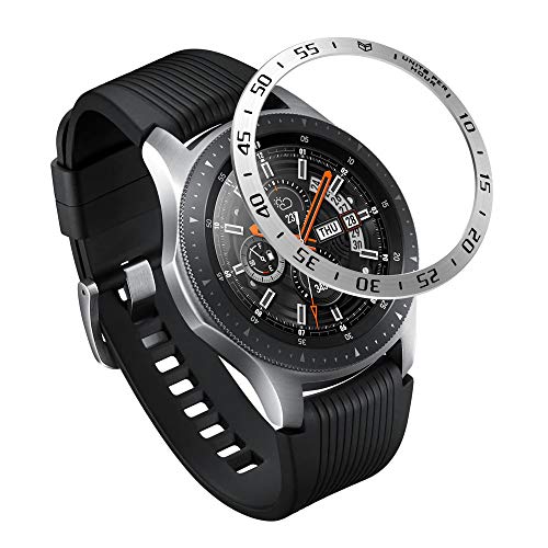 AISPORTS Lunette Anneau Compatible avec Samsung Galaxy Watch 46mm Lunette, Boucle Adhésif Couverture Anti-Rayures Lunette Métal Styling Cadran Housse de...