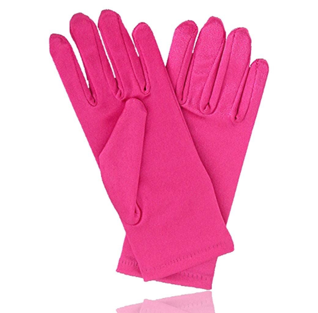 Pink Short Gloves Fancy Dress Costume Clown Halloween Party Accessory 1920s