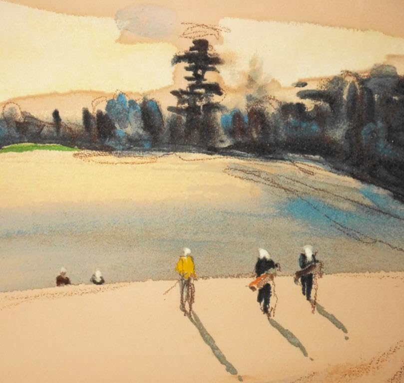 生沢朗　肉筆　水彩画　絵画　リトグラフ 我孫子ゴルフ場　美術品　インテリア 生沢朗 肉筆 水彩画 絵画 リトグラフ 我孫子ゴルフ場 美術品