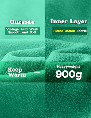 Image of FAIABLE Womens Oversized Acid Wash Hoodie Unisex Heavyweight Cotton Hoodies Fleece Vintage Washed Sweatshirt Women Men