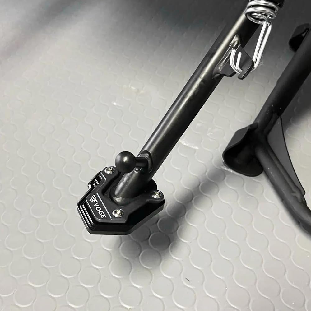 Plaquette De Support Pour Béquille Latérale Moto VOGE DS900X/DS625X/DS525X - Aluminium CNC - Noir - Anti-enfoncement - 11