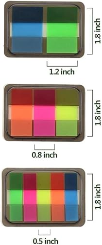 Miniatura 5 de Tvoip 500 marcadores de página de neón 6 juegos de pestañas adhesivas, banderas adhesivas de neón, banderas de página translúcidas impermeables para