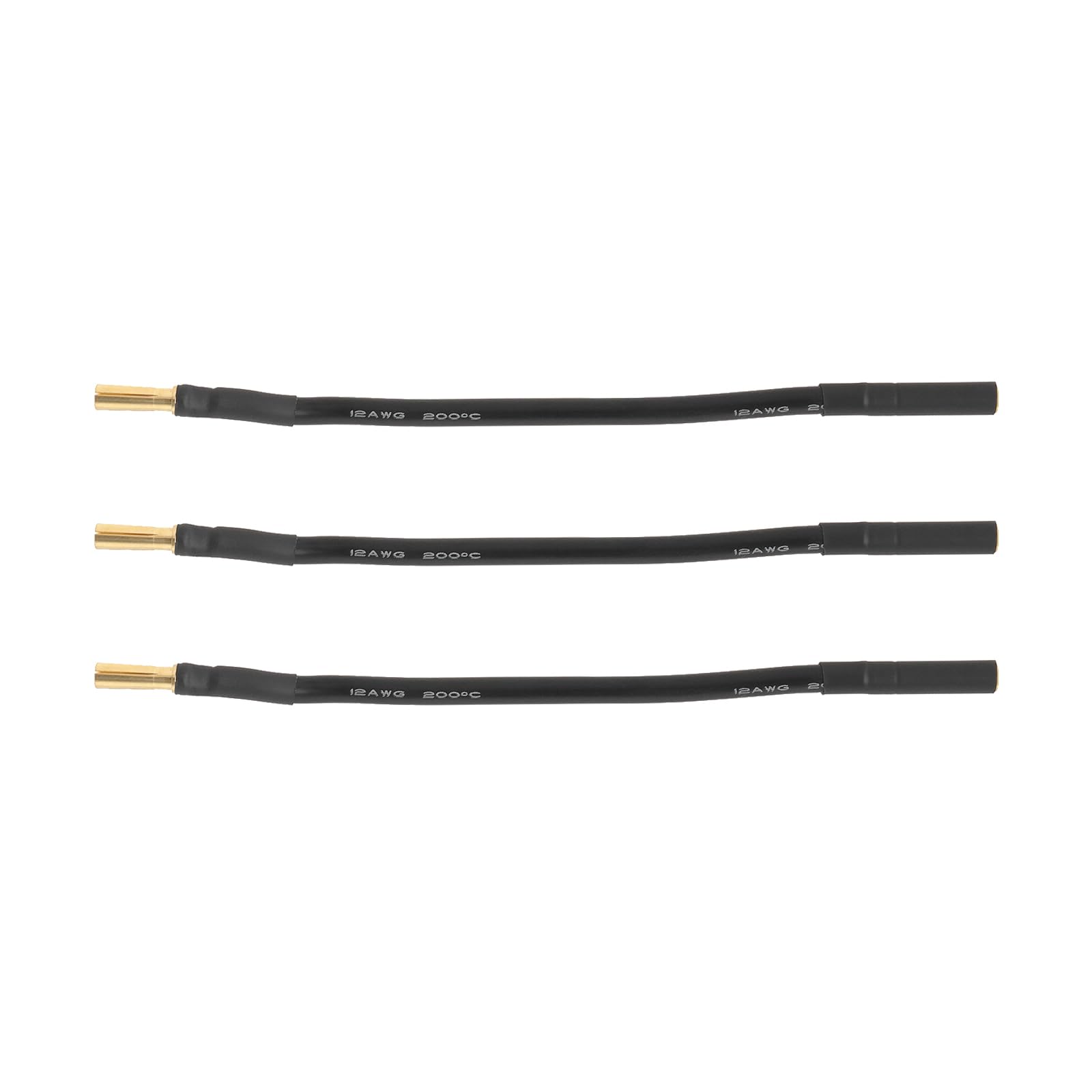 VGOL 3pcs 4mm Split Banana Male to Female Extension Wire 13.5cm 12AWG Bullet Connector Extension Cable Gold Plate Banana Cable for ESC To Motor RC Extension