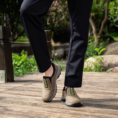 Cubicbee Men's Green Casual Loafers Hiking Shoes Arch Support Non-Slip Outdoor Walking Running Shoes4