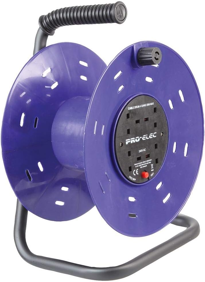 PEL00901 4-Gang Plastic E MPty Cable Reel Dru m, 50 m