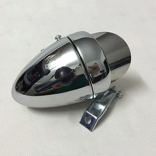 Miniatura 6 de Metal cromo plata Shell brillante clásico fresco bicicleta faro retro vintage bicicleta luz noche montar seguridad frente niebla cabeza faro faro