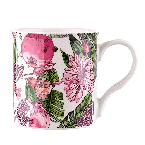 Tasse en porcelaine - Tasse à thé - 250 ml - Motif fleurs d'hibiscus Cover