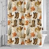 Zoebiuxtzon Country Watercolor Style Shower Curtain 72...