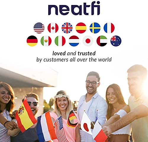 Neatfi 152CM Downrod Mount Reversible Ceiling Fan with 3 Solid Wood Blades, 6-Speed Remote, Ultra Quiet DC Motor (Gray)