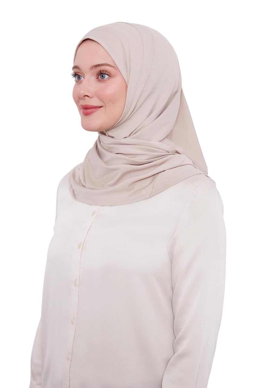 ihvan online, Hijab Scarf, Head Wraps for Women, Full Neck Coverage Hijabs, Muslim Stretchy Turban, Islamic Gift, Mink Shawl