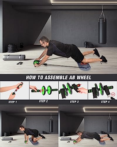 BOOSTEADY Push-upboard, push-upgrepen, push-up-board, weerstandsbanden, vanaf roller, pilates-stang, 27-in-1 fitnessapparaat kit - Afbeelding 3