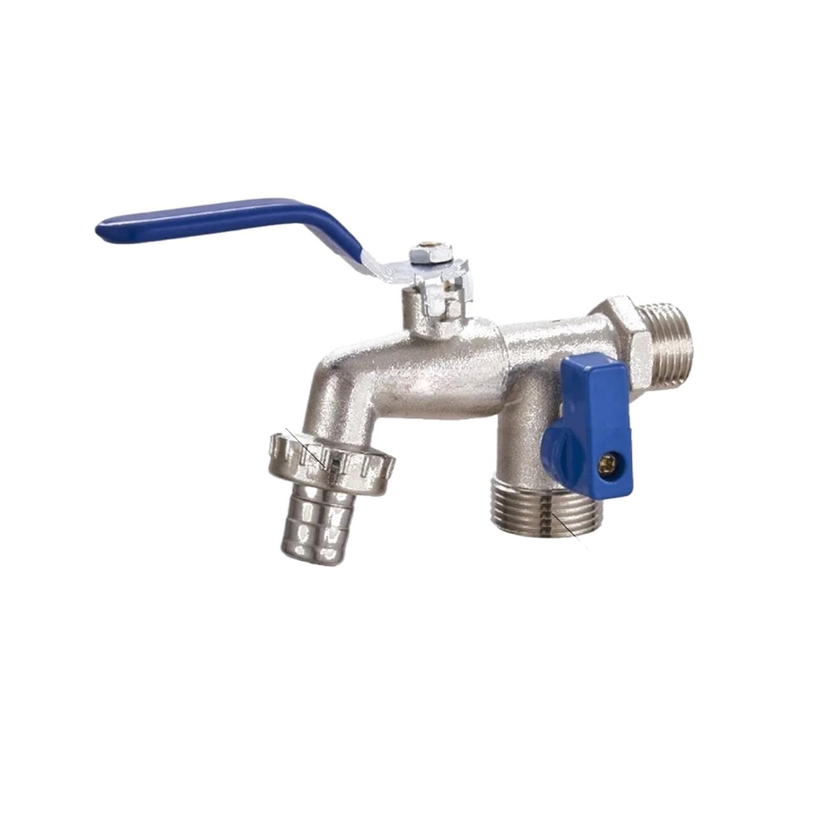 Rubinetto da giardino 1/2 ''X 16mm 3/4'' Rubinetto A Leva Da Giardino Dell'acqua for Esterni Manico Lungo Valvola a sfera a 2 vie a 1 via con connettore for serbatoio IBC(ML-01D)